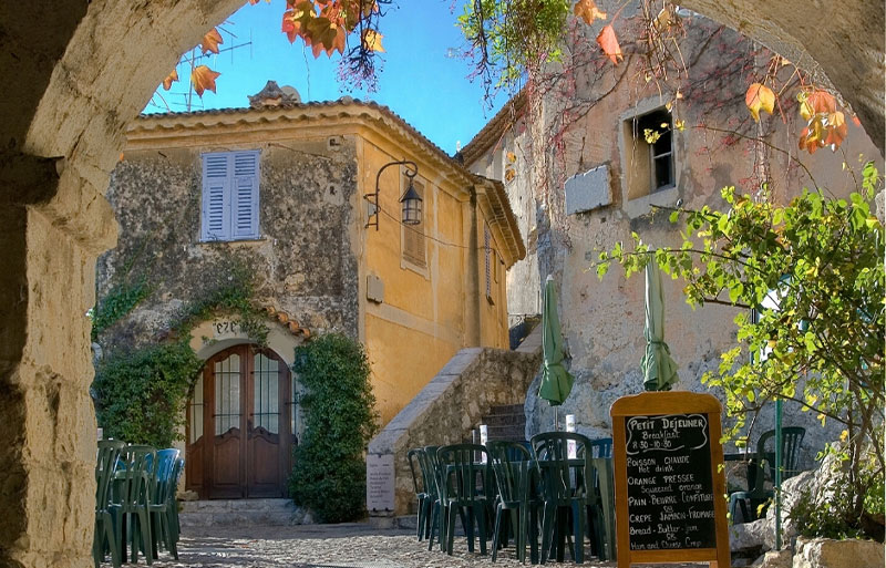 Cobbled street in Eze, French Riviera
