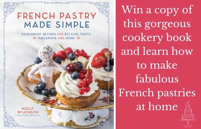 Book cover for French Pastry Made Simple, cakes on a pretty dish