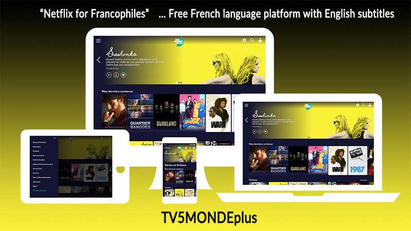 TV5MONDEplus TV show screen shot showing on internet devices